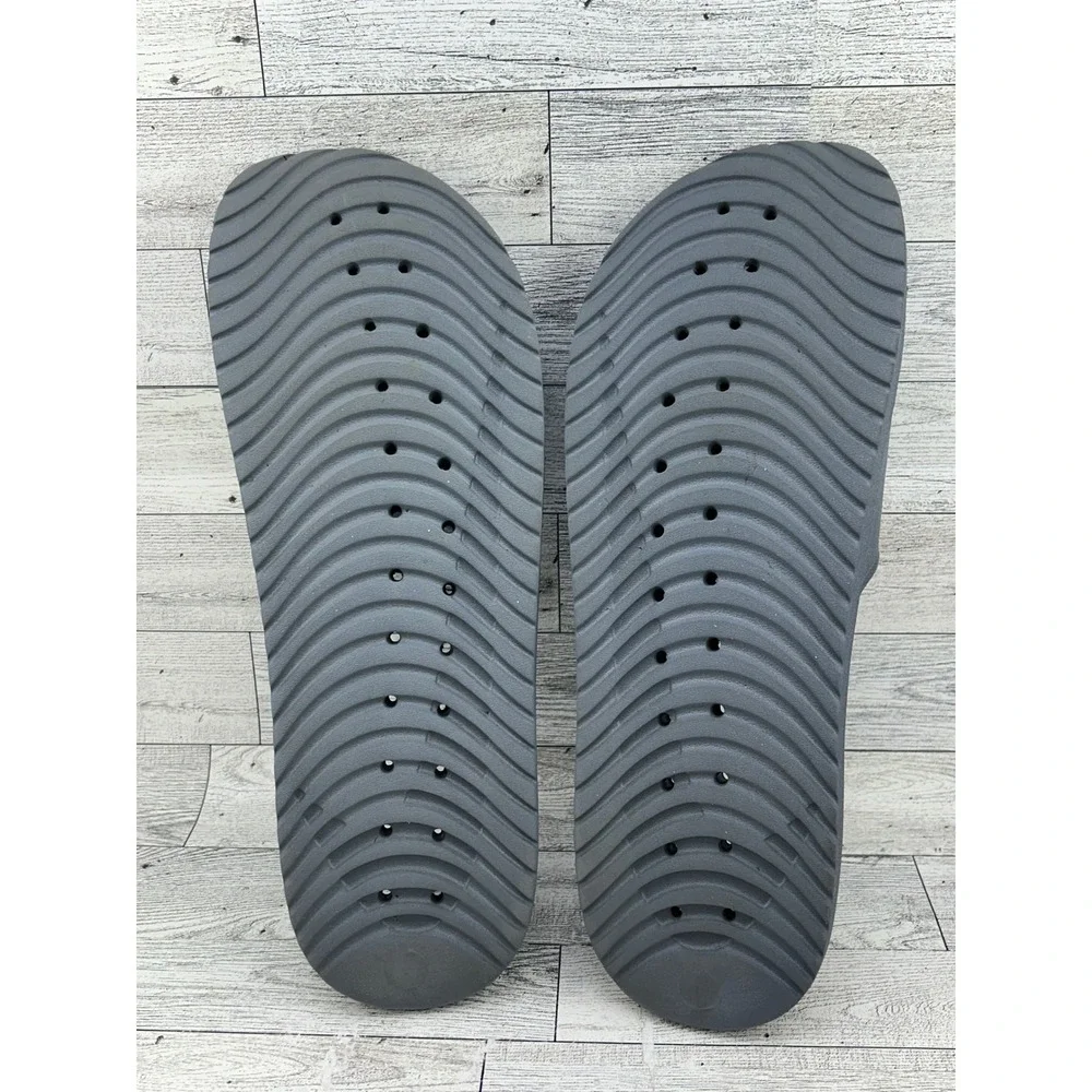 Nike Kawa Shower Slides Men Sz 14 Grey Black Swoosh Sport‎ Sandals 832528-002